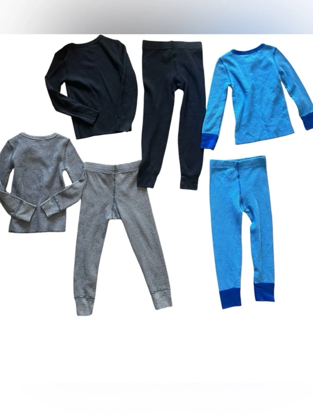Fruit of the Loom Boys Blue Grey and Black Thermals Bundle | Size XSmall